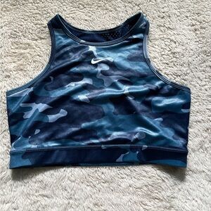 Nike Dri-FIT Swoosh DD1199-493 Women's Ashen Slate/Midnight Navy Sports Bra